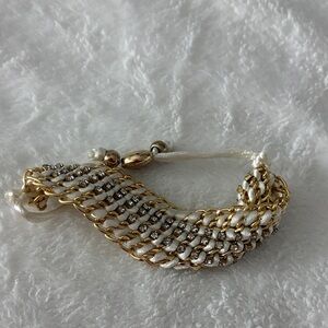 Chic Gold and Silver Woven Bracelet
